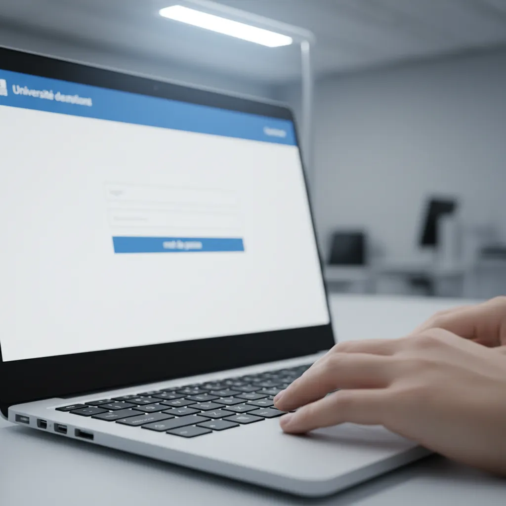 Saisie d'identifiants sur un formulaire de connexion institutionnel sécurisé